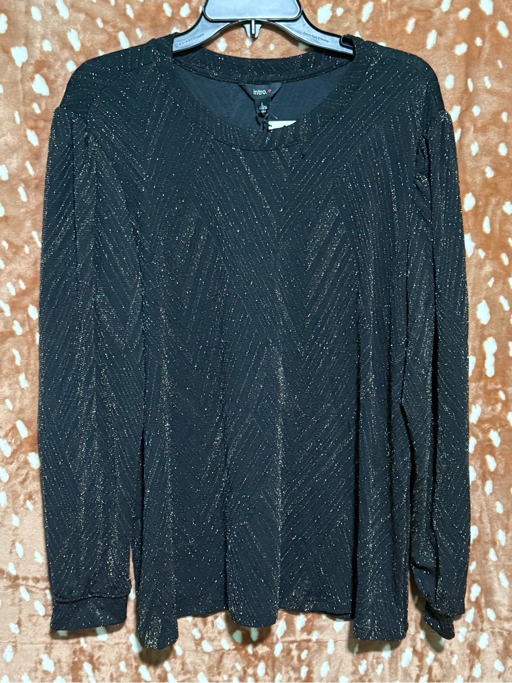 Intro. Black Top with Gold Metallic Thread